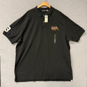 Polo Ralph Lauren Men's 4XLT Black Polo Shirt Triple Pony Embroidery # 3 NWT